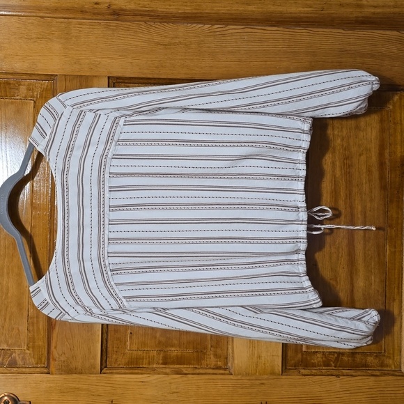 A.N.A cropped White and Brown Long Sleeved top XL - Picture 2 of 3